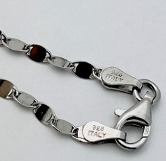 DaneCraft Tarnish Free 925 Sterling Silver Flat Round Link Necklace 18”