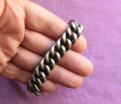 Vtg Sterling Silver Chain Curb Link Bracelet 116.8 g 7.75″ L 5/8″ wide