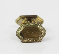 VINTAGE BELAIS TWO TONE 14K GOLD TALON GRIP CUFF LINKS