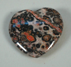 VINTAGE Seven 7 Heart Shape Natural Stone Gemstone Pendant Tiger Pattern