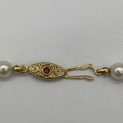 Vintage Unbranded Yellow Faux Pearl Beaded Necklace With Fish Hook Clasp Japan