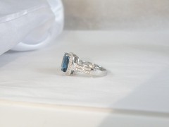 Vintage Sterling Silver 925 Natural Heated London Blue Topaz Ring Size 7