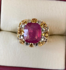 Best Cushion Cut Natural Ruby Ring Original Ruby Stone Ruby Wedding Gift Ring