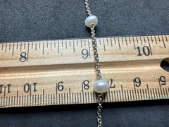 5.00g Vintage Sterling Silver 925 Chain Rolo Station Bead Link Necklace 16 in M