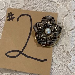 sold Individually – Vintage ornate scarf clips Celluloid metal – Details Below!