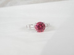 Vintage Sterling Silver 925 Simulated Pink Sapphire Unique Ring Size 7