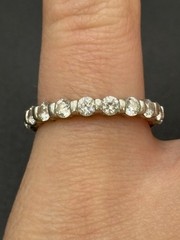 Vintage Sterling Silver Cubic Zirconia Eternity Band Ring Size 7 E20