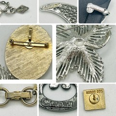 Sarah Coventry Lot Necklace Bracelet Brooch Earrings Hematite Leaf Silver Gold