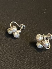 Vintage Signed JMS 1/20 12kt Gold Filled Pearl Screw Back Earrings