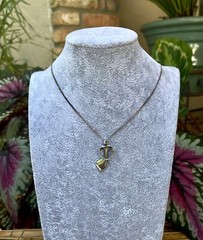 Heart Holding Lady Goddess Guardian Angel Sophia Woman Pendant Sterling 24 Chain