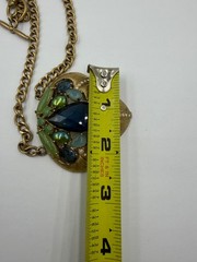 Carol Lee Lux Art Deco Statement Necklace 1950’s 60’s Rhinestones Bold Necklace