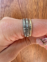 Art Deco Hand Engraved Orange Blossom Ring | 18K White Gold Floral Wedding Band