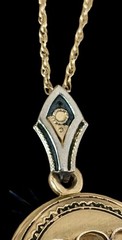 Antique GF Victorian Memorial Photo Locket Cross “With All Our Love” c. 1880s.