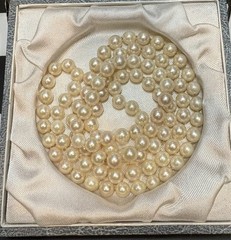 Slip On 6MM CULTURED PEARL NECKLACE 27 INCHES LONG Continuous No Clasp
