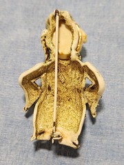 Rare Brooch 3″ Rhinestone Laughing Smiling Budda Asian Pin Brooch Signed HAR