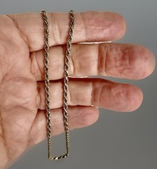 Vintage 11.48 gram Sterling Silver 925 2.5mm Rope Necklace JN, Italy 23′ Long