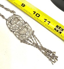 1970s Silver Tone Statement Necklace Vintage Chunky Chain Jewelry Retro