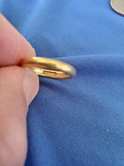 Original 22 KARAT SOLID GOLD Deco Wedding Band Size 7 Anniversary Ring 6.31 Gram