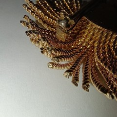 Monet Signed Gold Tone Flower Brooch Pin & Clip-On Earrings Jewelry Set