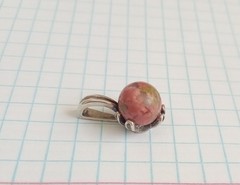 Vintage Pendant natural jasper stone Sterling Silver 925 test Women Jewelry