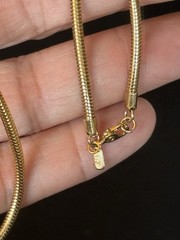 Vintage MONET White Enamel SCARAB Snake Chain SIGNED Gold Tone Necklace 14.5”