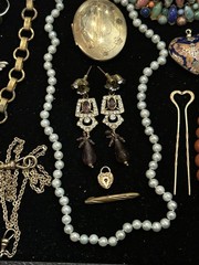 Big Vintage Victorian Deco Eclectic Jewelry Lot Variety Wearable Repurpose