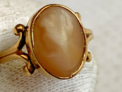 Antique 14K Yellow Gold Carved Silhouette Ring 2g Fine Jewelry Size 6.5 Band