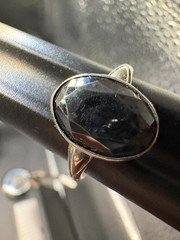 SZ 9.75 Mens Vintage Sterling Silver Hematite Signed Uncas Estate Ring 925