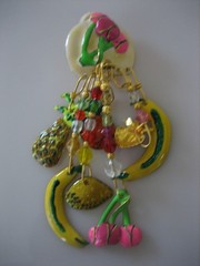 LUNCH AT THE RITZ FRUIT SALAD CLIP DANGLE EARRINGS