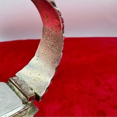 Vintage Geneva Silvertone Women’s Cuff Watch Ornate Statement Bracelet Watch