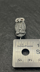 Vintage 925 Sterling Silver Garnet and Marcasite Owl Pin/Brooch