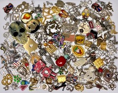 Lot Vtg & Modern Novelty Pendant Findings Charms Jewelry Craft Colorful Enamel