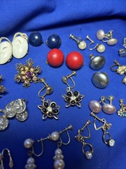Vintage Lot Clip /Screwback Earrings Dangle Drop Huggie Crystal Pearl L26