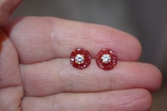 Carnelian Carved Flower 9MM Jackets For Studs Use With Any Stud Bridal Shower