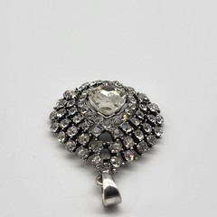 Beautiful vintage clear rhinestone teardrop pendant elegant bridal