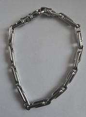 1980s Italian 14K white gold paperclip bracelet, 7.5″ Men’s Lobster Clasp – 9.5g