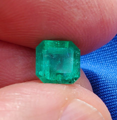 Original EARTH MINED Colombian EMERALD DIAMOND Pendant Deco Halo SOLID 18K GOLD
