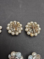 Lot Of 6 VTG faux pearl clip on earrings made in Japan please refer to photos