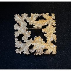 Vintage Trifari Gold Tone Coral Pin