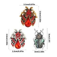 Trendy Rhinestones Gogga Brooch Pin Secure Clasp Design For Outfit Enhancement