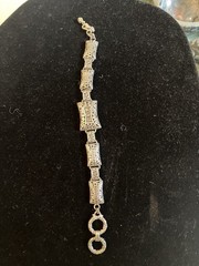 Vintage SU Thailand Sterling Silver 925 Bali Style Link Bracelet 6.5″-7.”