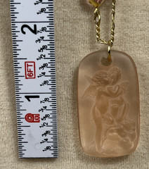 Vtg Kirks Folly Kissing Cherubs Pendant Necklace AB Rhinestones Retired 1990’s