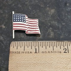Vintage United States Sterling Silver American Flag Pin Patriotic 4th July