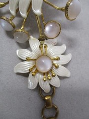 Vintage Flower Bracelet Moonstone 1950s 1960s Costume Jewelry