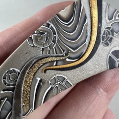 Vintage Abstract Design Brooch Polymer Clay q3z