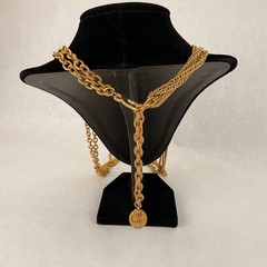 Vintage H&S Originals Duchess Necklace Chain Gold Tone 36 in Drop Bead