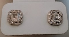 Modern Bride JCPenney 925 Sterling Silver Diamond Ring (Size 7) & Earrings Set