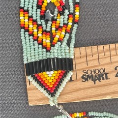 Tribal Earrings Seed Bead Handmade Multicolor Native American Boho Dangle 3” USA