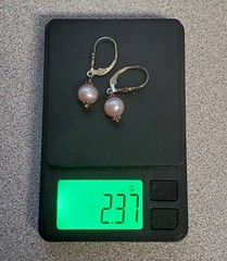 VTG 925 Pink Pearl Dangle Earrings 1.25in Drop Sterling Silver 2.3g Blush Estate