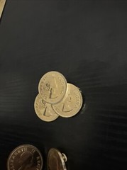 Vintage Queen Elizabeth II Coin Ear Rings & Brooch 1958 1959 Uncirculated